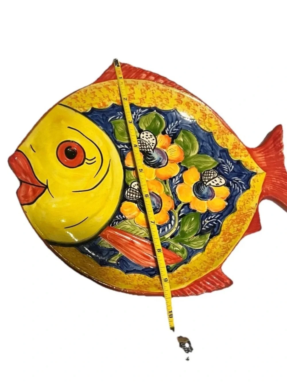 Vintage Art Pottery Portugal Fish Plate Trinket Dish Handpainted Art